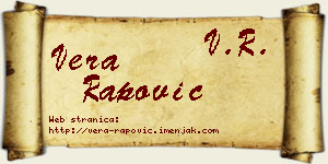 Vera Rapović vizit kartica